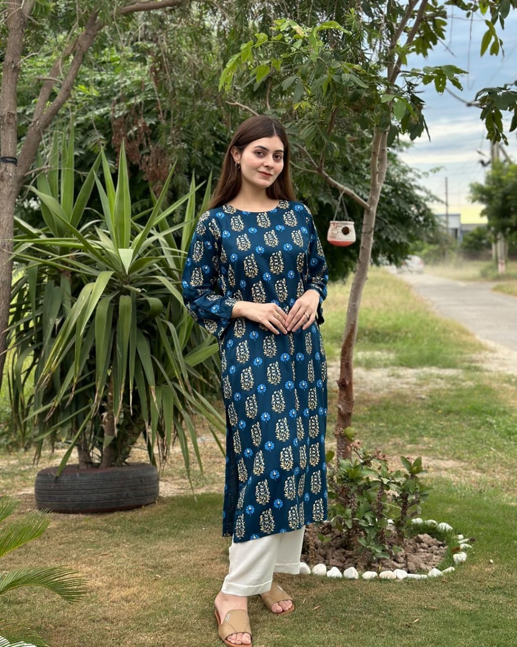 Rangrez Kurti Long Length 2 piece Stitched